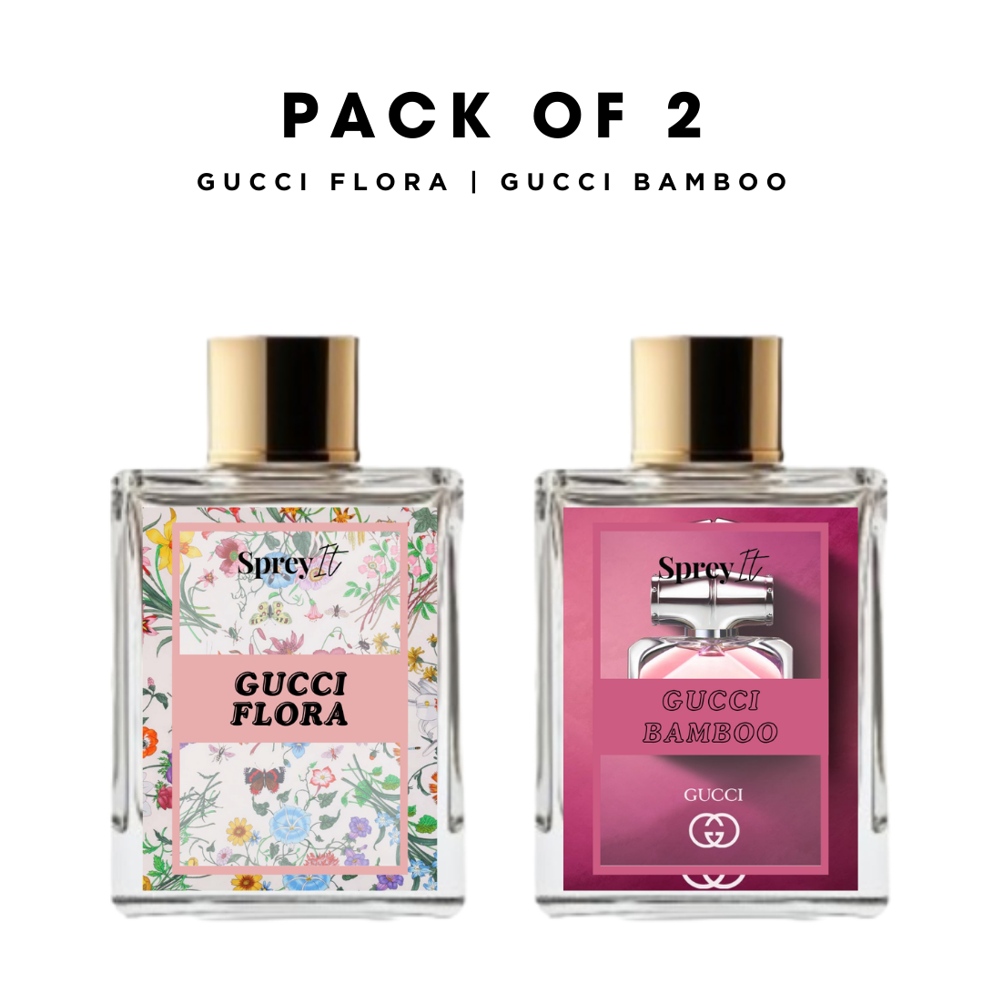 Pack of 2 for women: Gucci Flora, Gucci bamboo