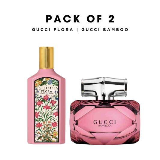 Pack of 2 for women: Gu*ci Flora, Gu*ci bamboo